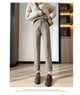 High-waisted Tweed Straight Pants 2024 Autumn/Winter New Women' S Pants Loose Casual Herringbone Warm Thickened Cropped Pants